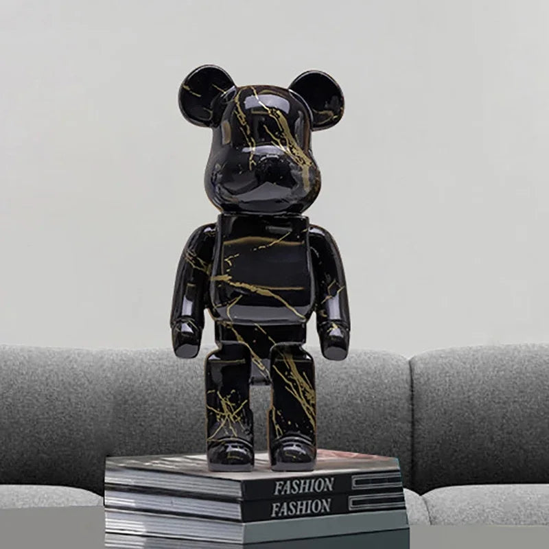 27cm/10Inches Graffiti Bear Figurine Home Decor Animal Abstract Ornament Storage Money Jar Modern Room Sculpture Table