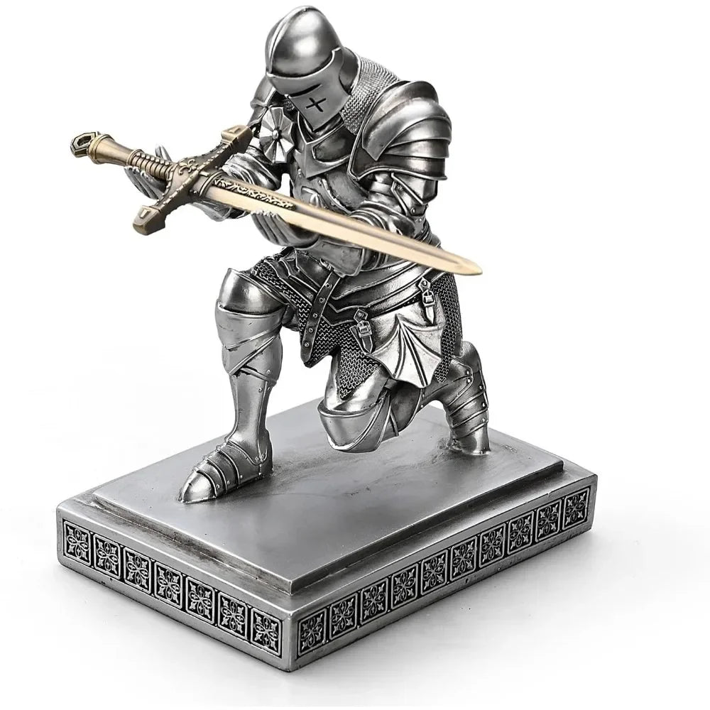 Armored Warrior Knight Pen holder desk organizer and accessory resin pen holder paper town with a cool letter opener