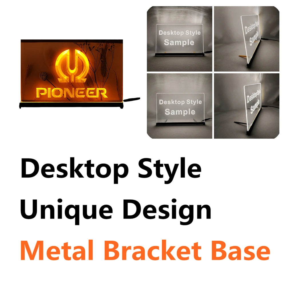 Pioneer Vu LED Neon Sign-3D Carving Wall Art for Home,Room,Bedroom,Office,Farmhouse Decor - Orange-Z / UK-30x20cm