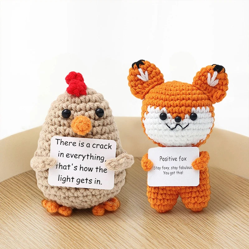 Crochet Ornament Finished Positive Figures Crochet Animals Chicken Desk Accessories Home Office Decor Christmas New