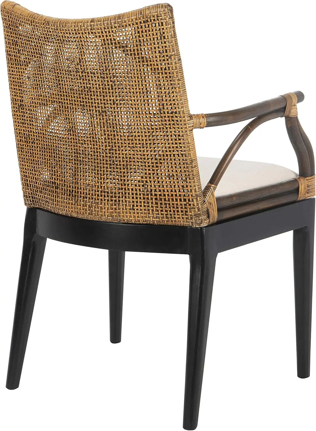 Home Gianni Rattan Tropical Woven Arm Chair Brown/Black - United States