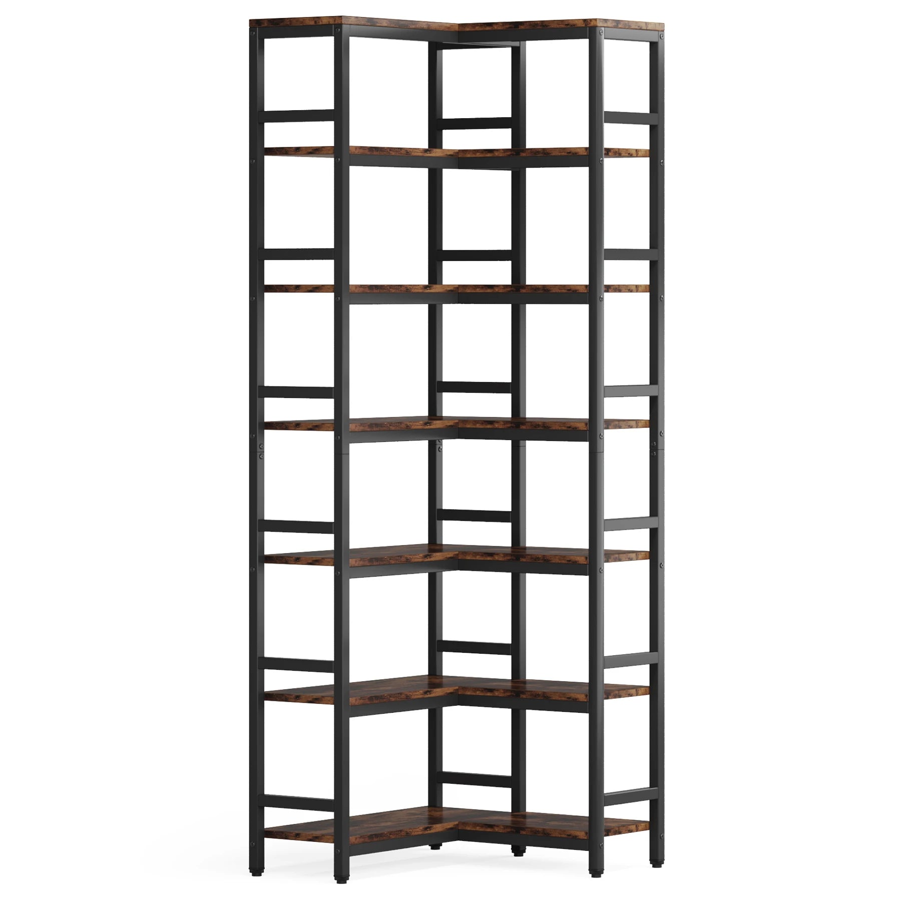 Tribesigns 7-Shelf Corner Bookshelf,Large Modern Corner Bookcase 7-Tier Tall Corner Shelf Storage Display Rack