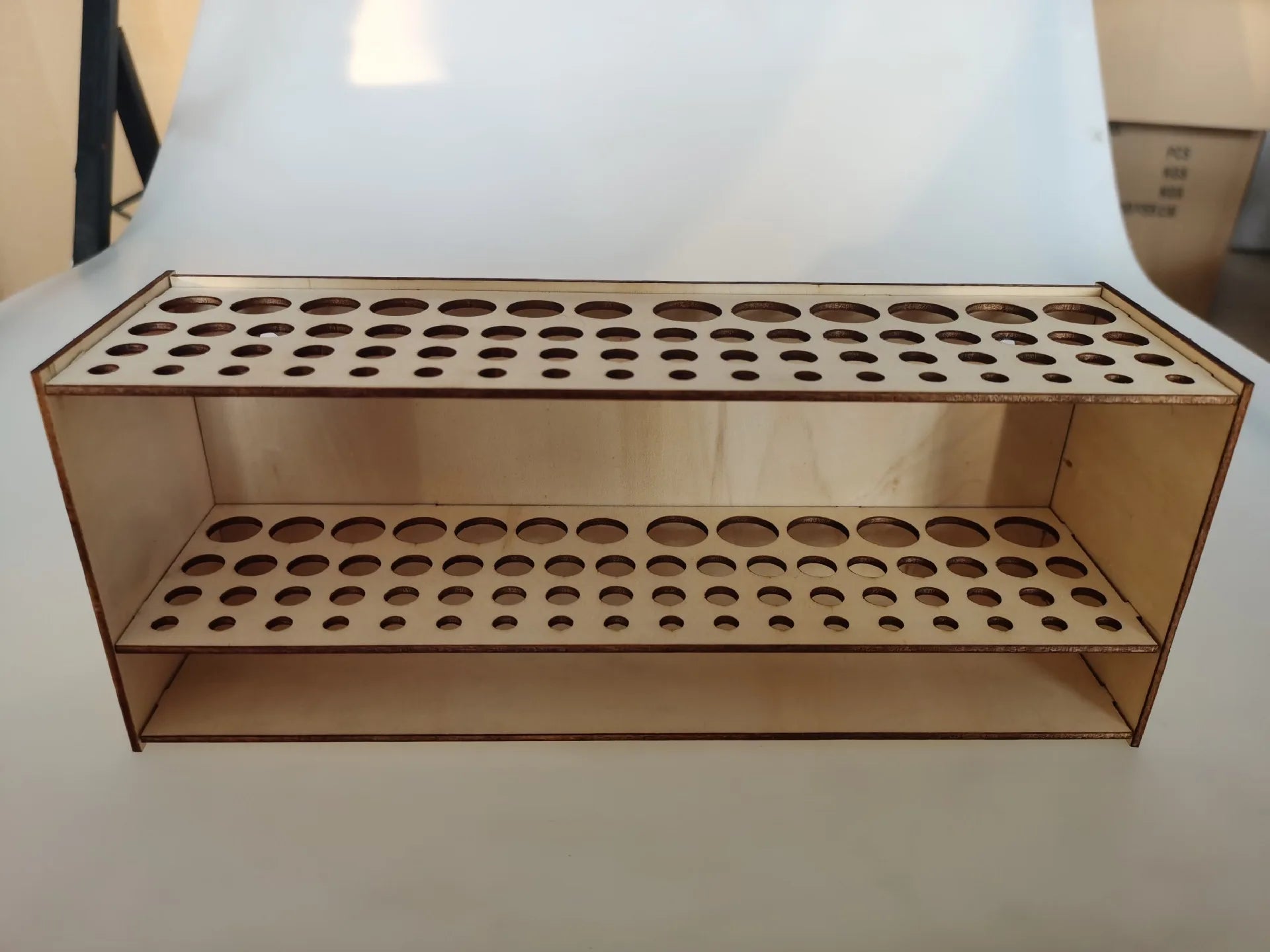 1 Pc Wooden Pen Holder Multi-function Brush Storage Rack Detachable Desktop Makeup Brush Box For Painting Brush Writing