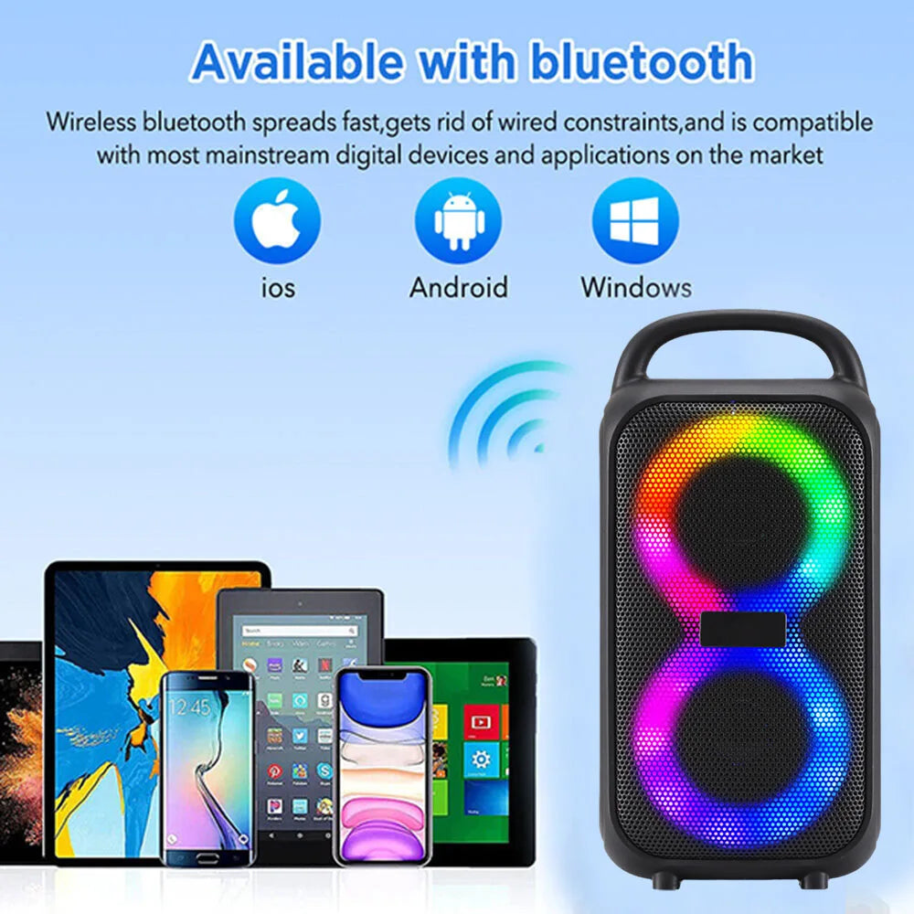 1000W Party Portable Speakers Bluetooth Wireless Boombox Sound Large Speaker Dual 3 inche Subwoofer for Outdoor Dancing