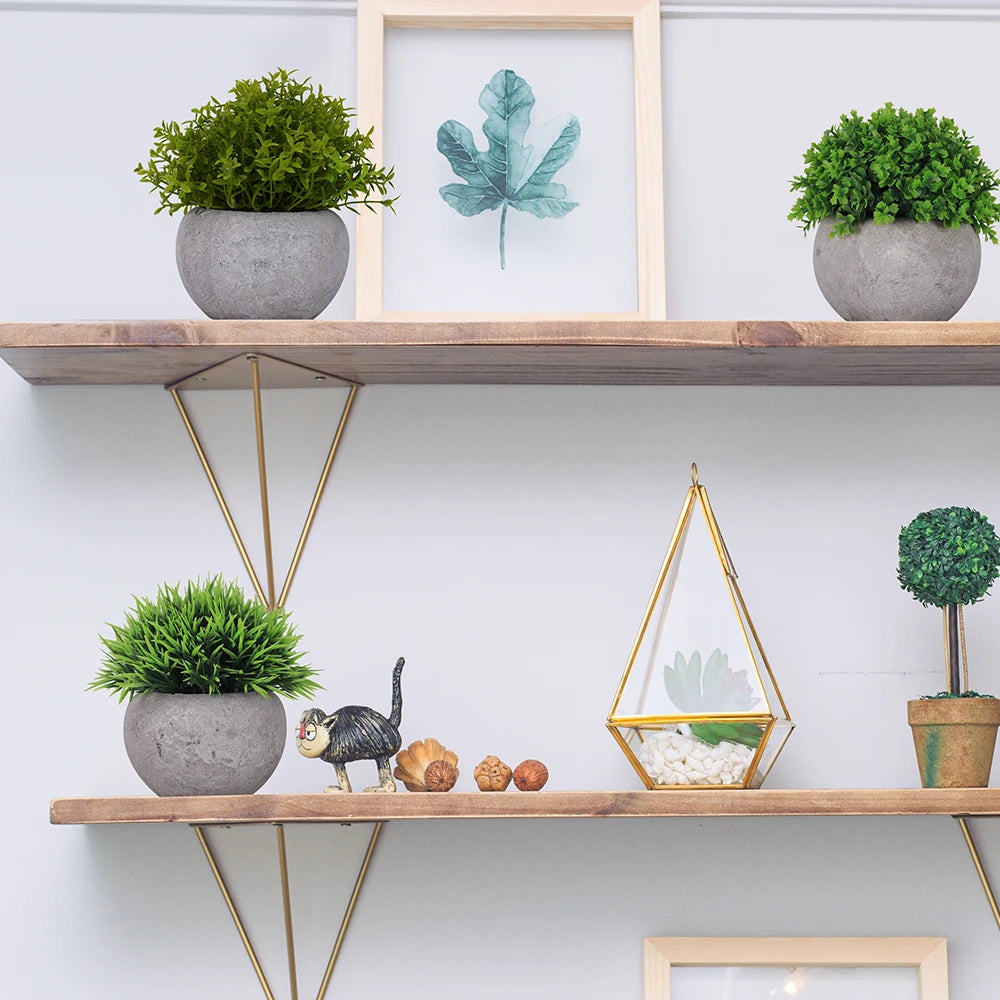 1 Pack Lifelike Plastic Potted Plant - Green Artificial Plants for Home/Office Decor Fake Greenery Indoor/Outdoor