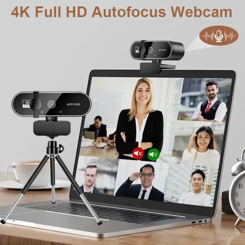 4K 2K 1080P Webcam with Microphone Autofocus 8MP Full HD Camera for Windows PC Laptop IOS Macbook External Web Cam