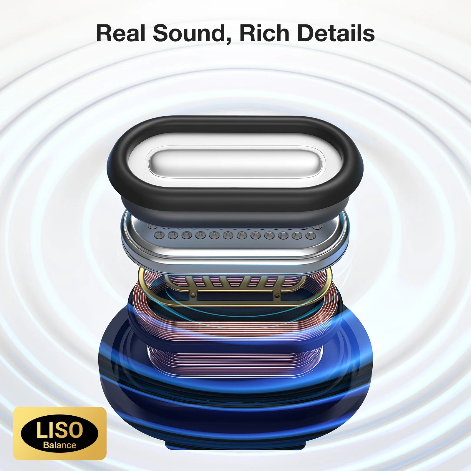 BR-CT3 Open Ear Earbuds bluetooth V5.4 Air Conduction Earhook Enhanced Bass 4 Mics Clear Calls App Control 28H Earphones