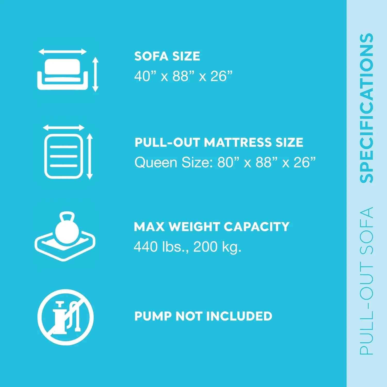 Inflatable Pull-Out Sofa: Velvety Surface 2-in-1 Valve Cupholder - United States