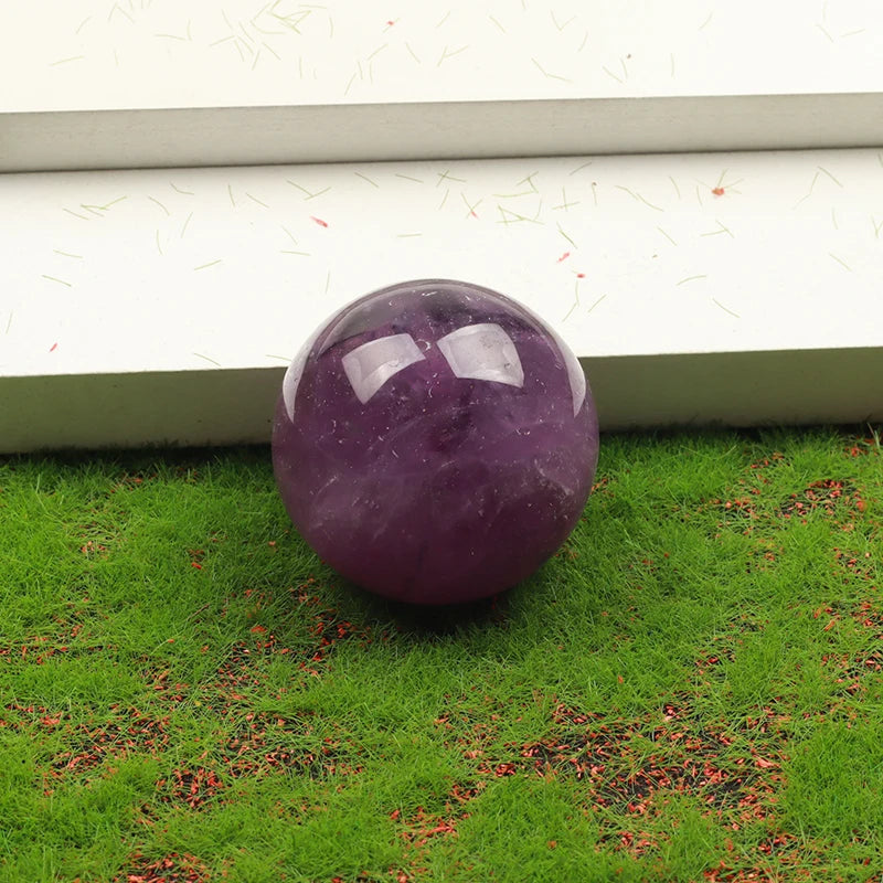 43mm Big Amethyst Massage Ball Natural Stone Cryatal Mineral Sphere Hand Foot Massage Tool Product Skin Care health