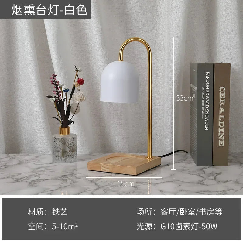 Aromatherapy Candle Lamp Retro Nostalgic Marble Molten Wax Lamp Household Creative Plug-in Dimming Candlestick Desk