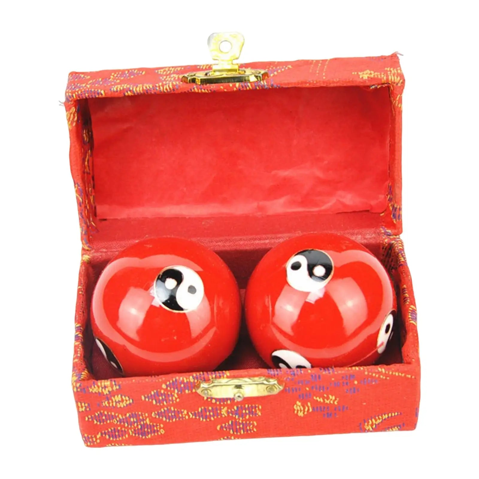 2pcs Chinese Baoding Balls With Fitness Seniors Finger Dexterity Massager Baoding Balls Relax - Red Tai Chi 42mm
