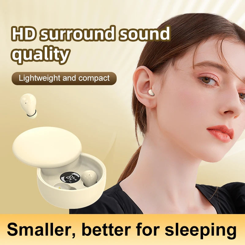 SK26 Bluetooth 5.4 Wireless Earphones Small Earbuds Sleeping Sport Invisible Headphones Bass Sound Quality Headset