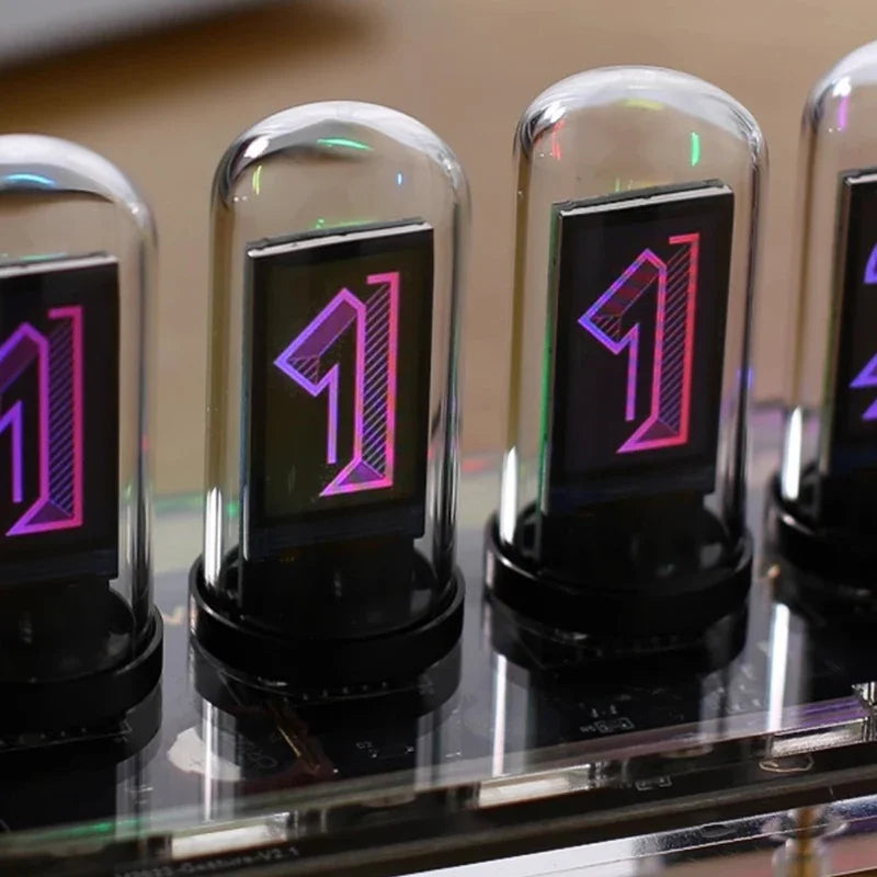 Desk Clock Led Digital Electronic Modern Table Clock Bedroom Tech Mechanical Light Tube Design Decoration Gift Table