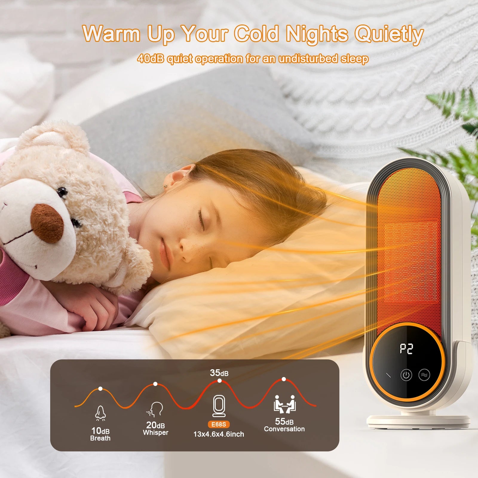 PTC Ceramic Heating For Home Bedroom Office Portable Heater Electric Fan Heater Mini Radiator Desktop Warmer Machine