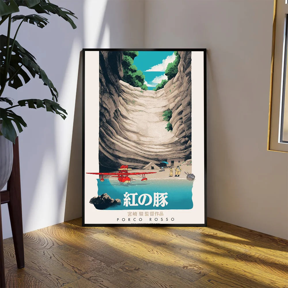 Cartoon P-Porco R-Rosso Poster Prints Wall Sticker Bedroom Living Home Room Office Decoration Painting Self Adhesive