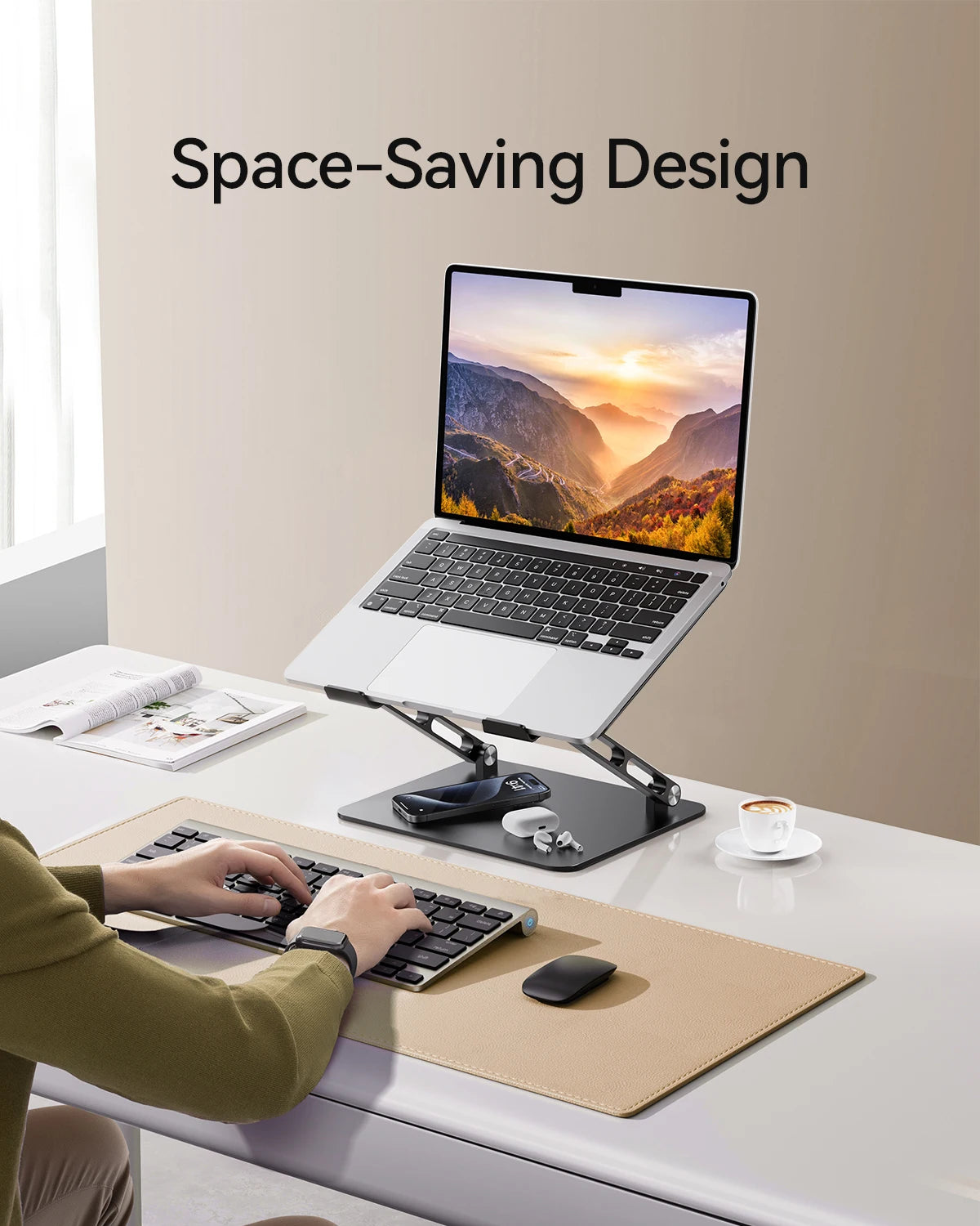 ST05 Laptop Stand Adjustable Aluminum Laptop Stand for Desk Ergonomic Computer Riser Sturdy Notebook Stand Laptop