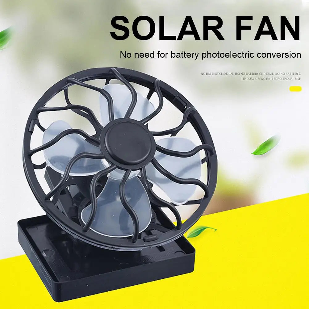 cooling-camping-blower-summer-solar-fan-round-bottom-solar-mini-fan-portable-clip-desktop-table-fan-traveling
