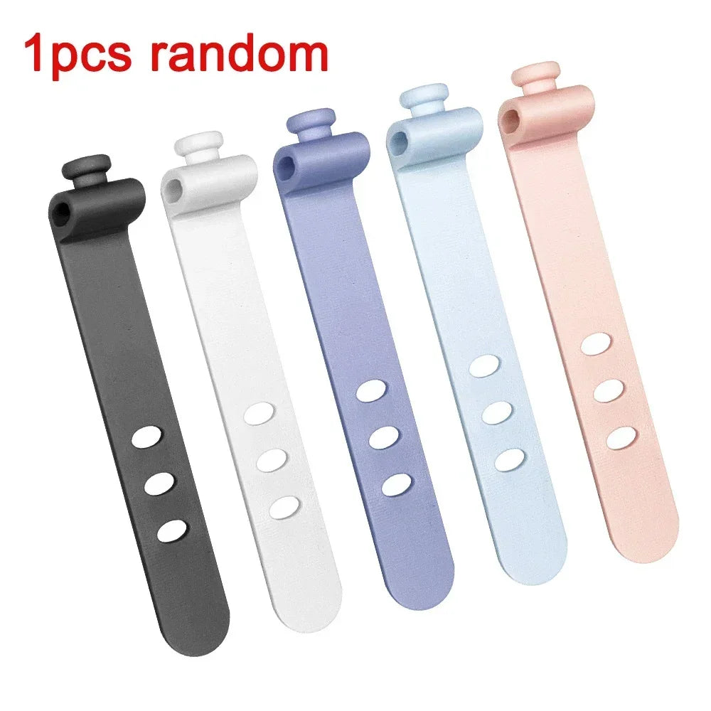Phone Cable Organizer Earphone Clip Charger Cord Management 3 Hole Line Storge Holder Clips Data Line Bobbin Winder