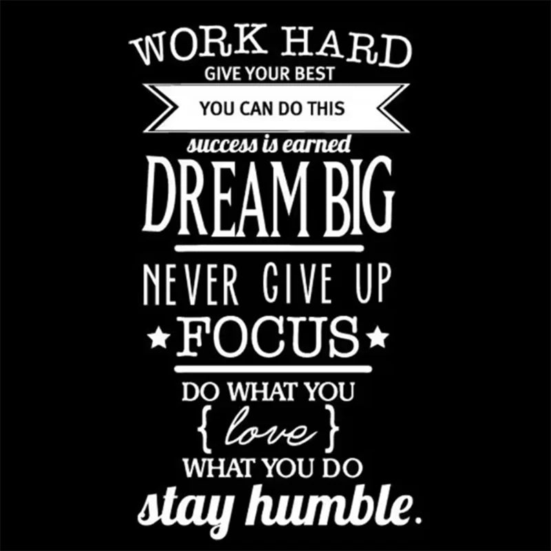 Large Size Office Motivational Quotes Wall Sticker Never Give Up Work Hard Inspirational Quote Wall Decals Office Wall