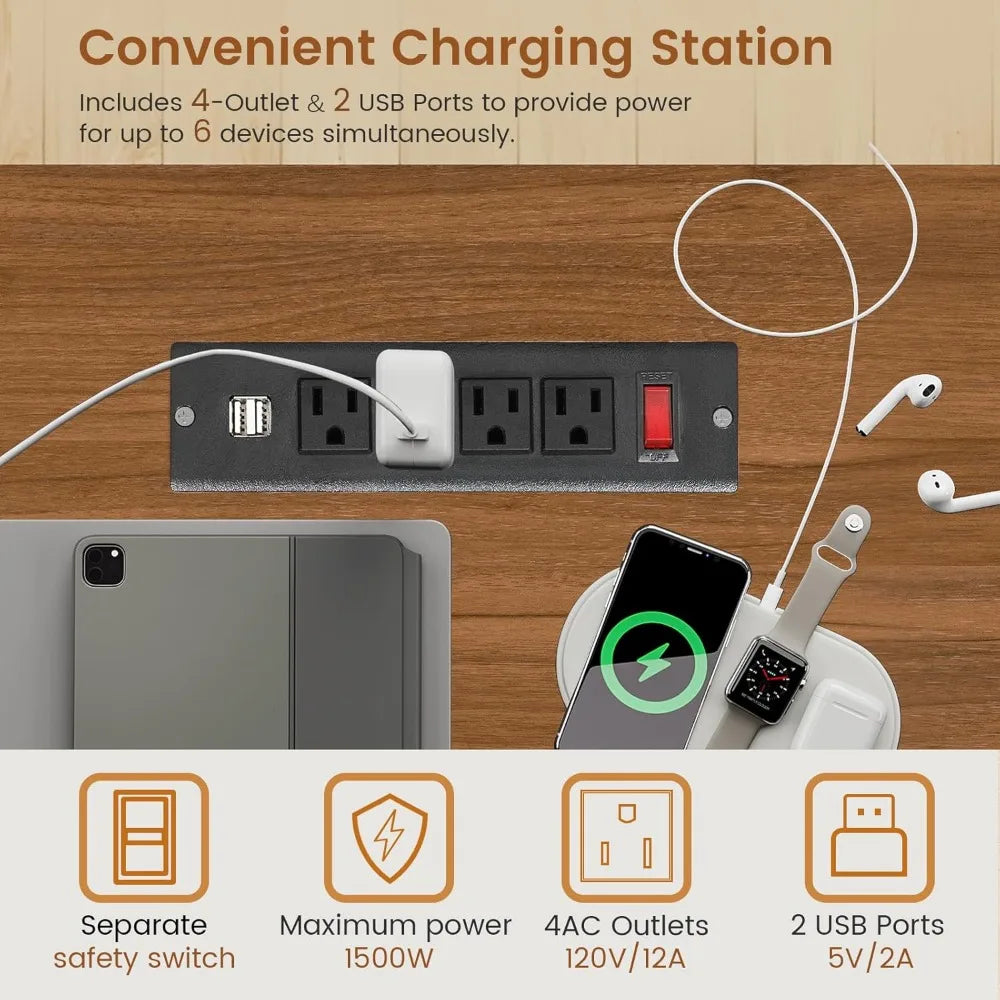 63 L shaped office desk convertible corner desk with drawers farmhouse computer desk with power board and storage