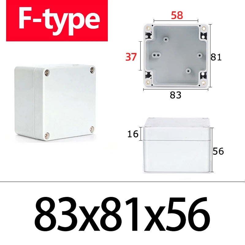 F-type ABS new material Ip67 waterproof junction box Plastic housing Ip67 Outdoor electronic safe monitor power button