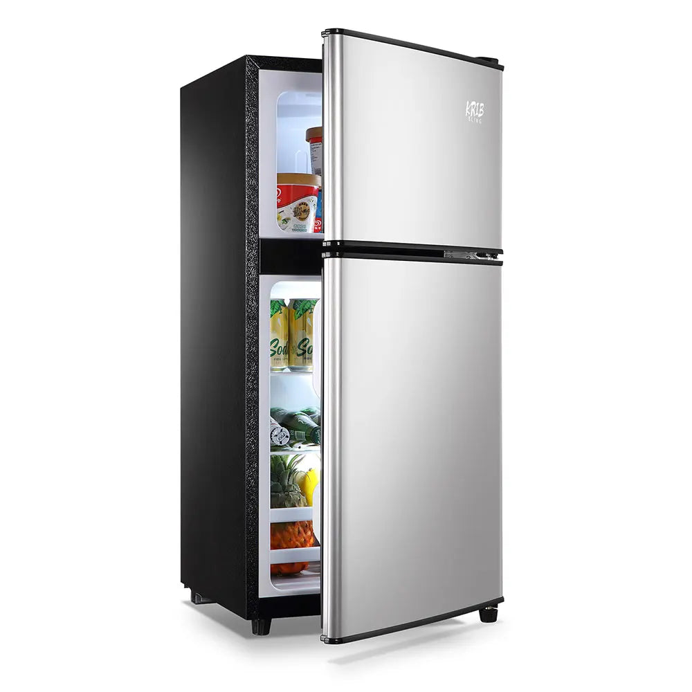 Mini Fridge with Freezer 2.9 Cu.Ft Small Fridge Energy Saving Low Noise,7 Adjustable Thermostat Double Door