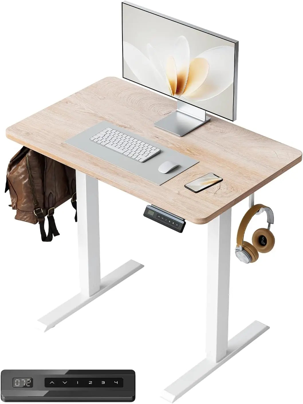 Standing Desk Adjustable Height Stand up Home Office Desk,Electric Standing Computer Desk with Memory Presets Fixable
