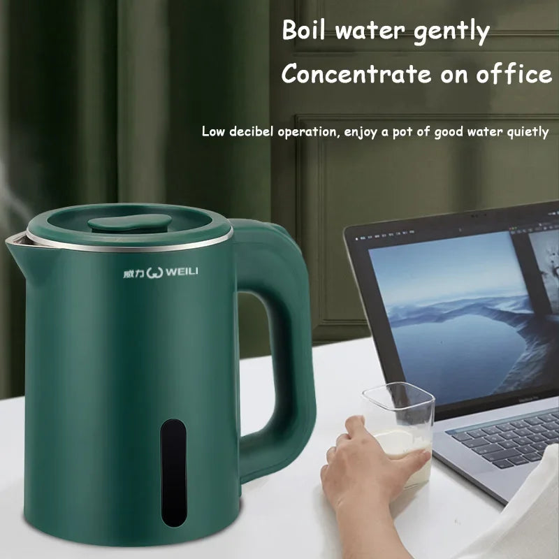 1.0L Mini Electric Kettle Small Capacity 304 Stainless Steel Teapot Hotel Dormitory Kettle Portable Travel Boil Water