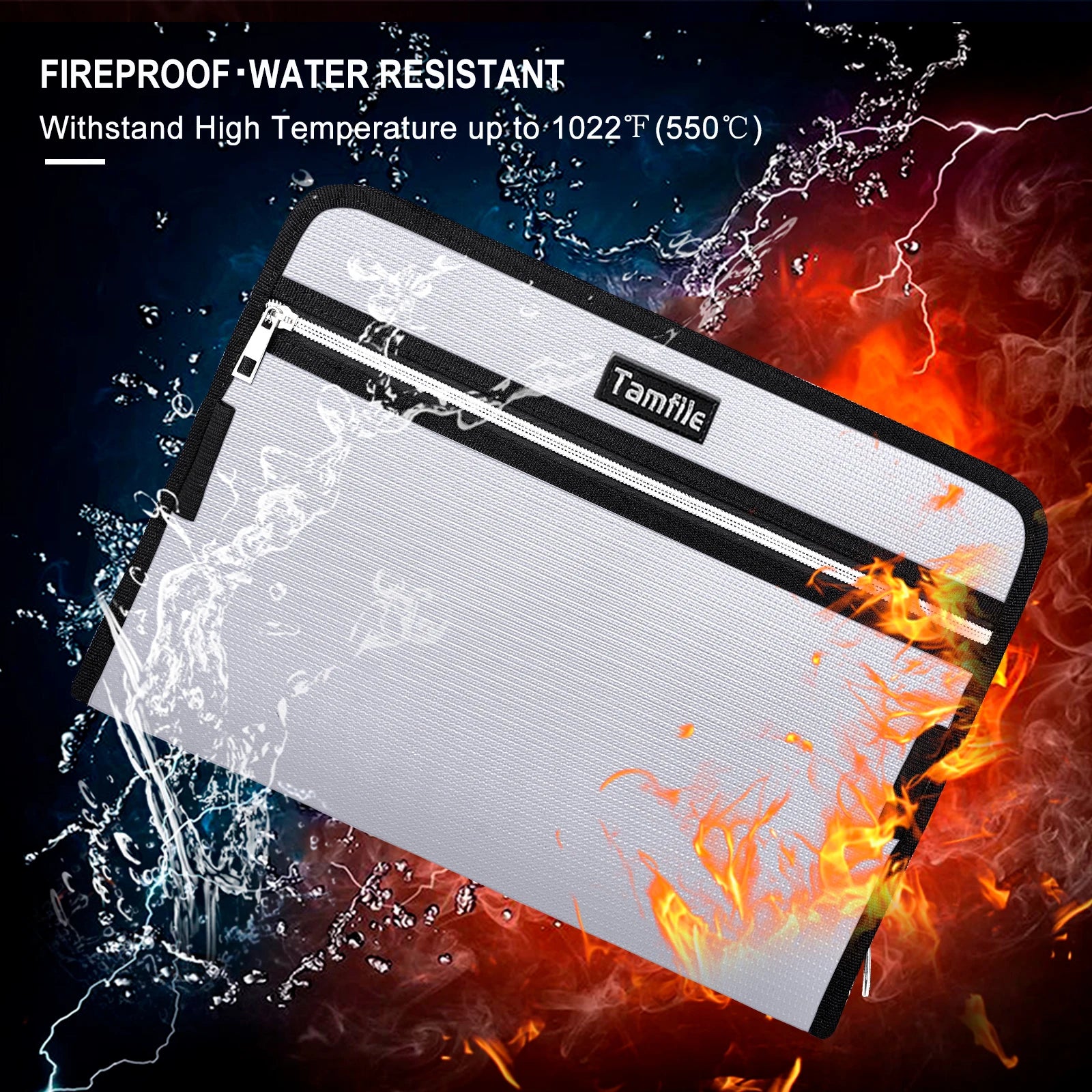 Fire Safe Water Resistant Accordion File Pocket Folder Expandable Filing Folder with 12-Page Organ Folder A4 Size 2