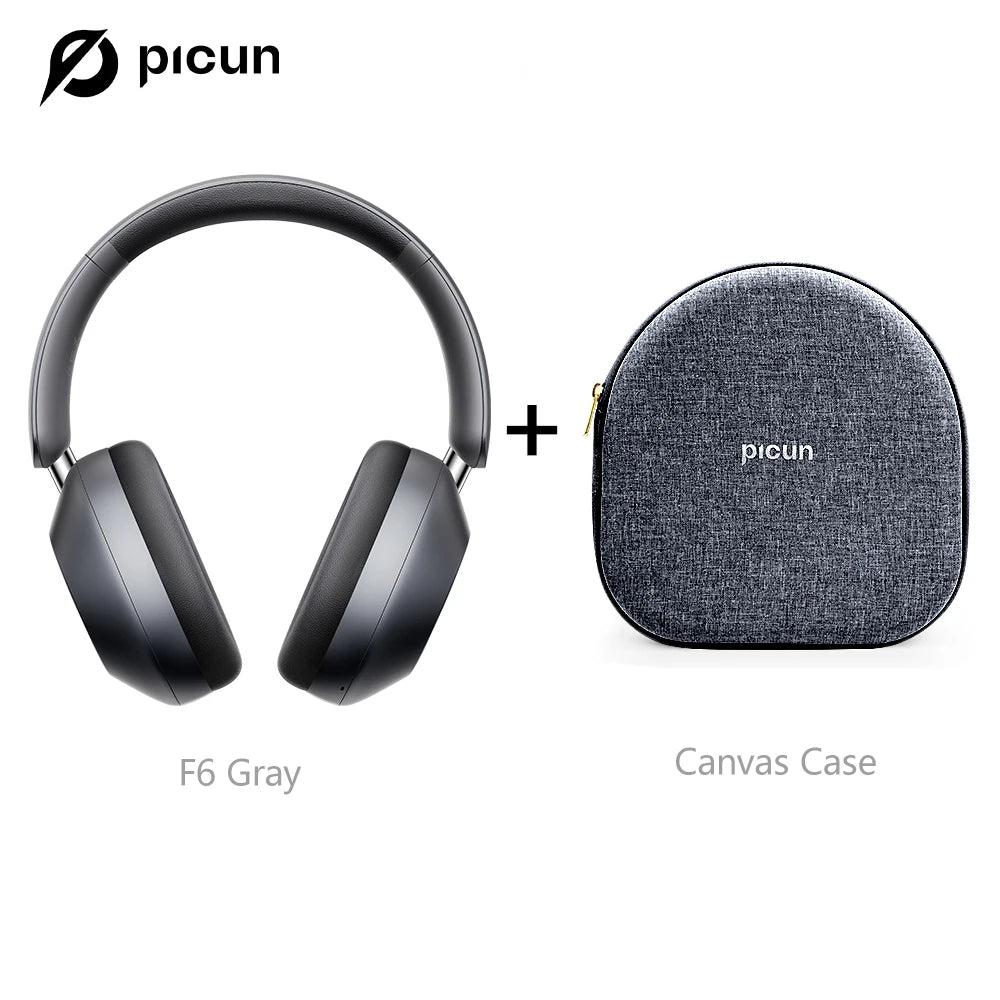 Picun F6 Active Noise Cancelling Bluetooth Headset Hi-Res ANC Head Tracking 3D Audio Wireless Headphones APP Control