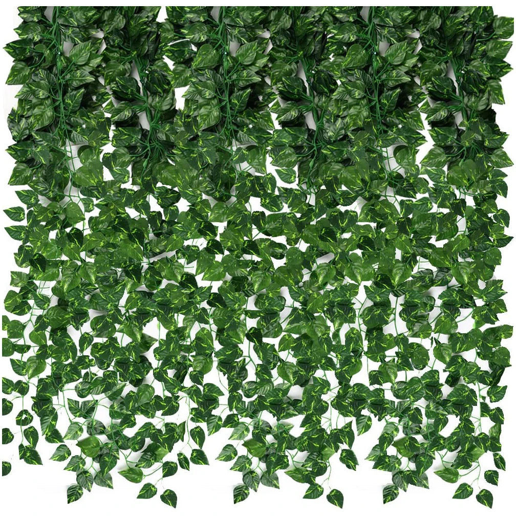 12/24/36 pcs Artificial Ivy Leaves Garland for Weddings Parties and Home Decor - Realistic Greenery Hanging Plant Vine