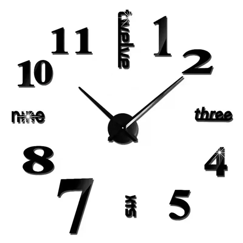 2023 Modern Design Large Wall Clock 3D DIY Quartz Clocks Fashion Watches Acrylic Mirror Stickers Living Room Home Decor