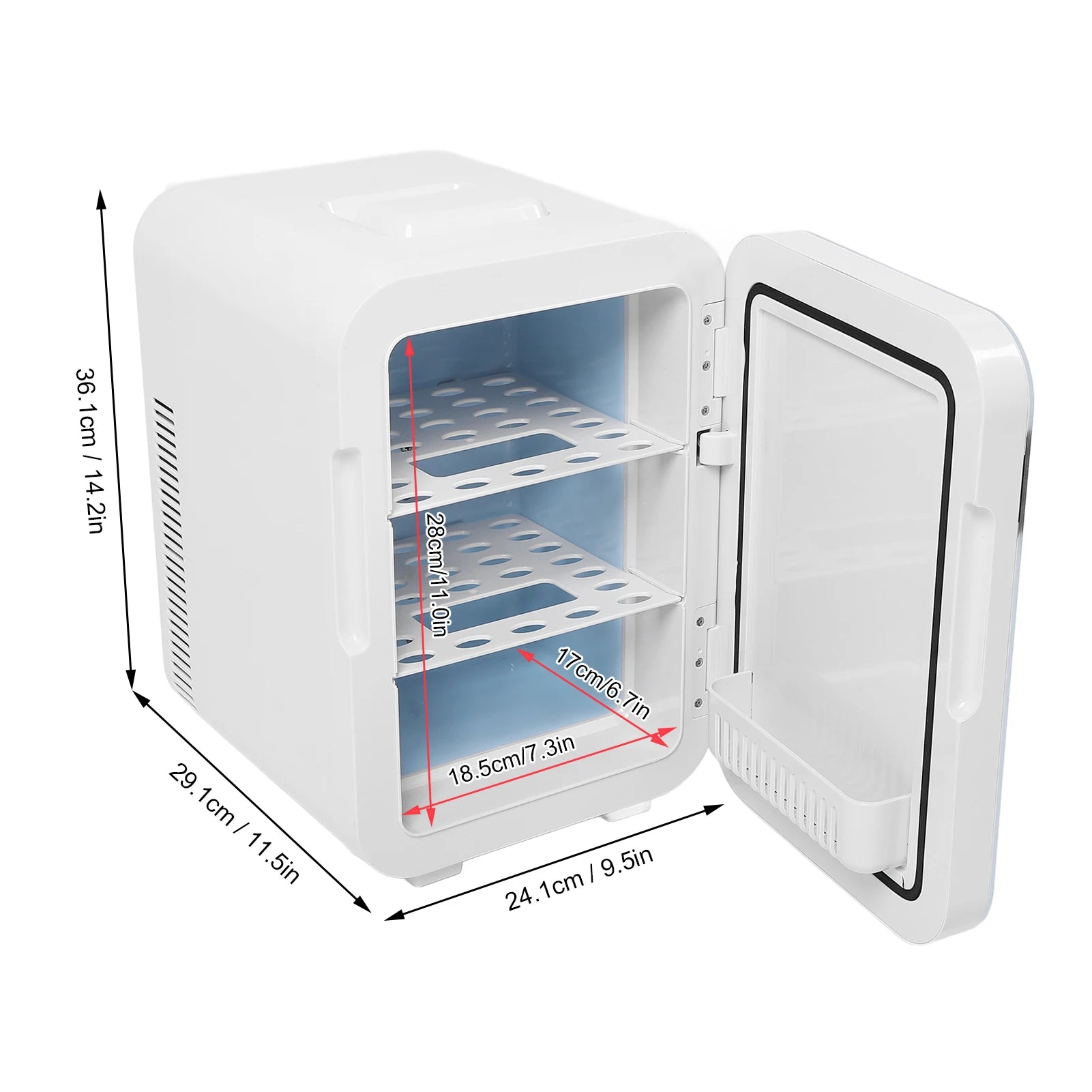 12L Small Fridge Multifunction Efficient Dual Core Digital Display Silent Portable Refrigerator for Bedroom Car Dorm