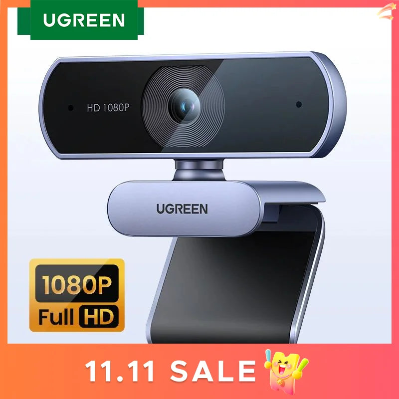 UGREEN USB Webcam 1080P HD Mini Webcam For Laptop Computer Web Camera Dual Microphones for Youtube Zoom Video Calling