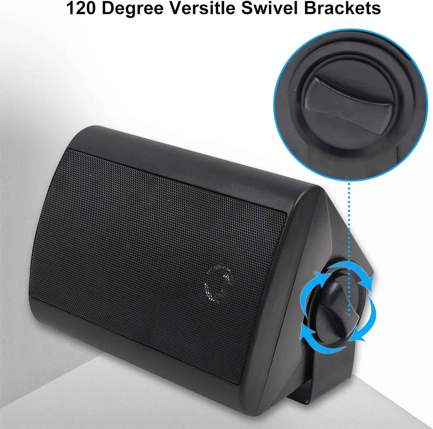 Herdio Passive Outdoor Speakers Wired Waterproof All-Weather Durability 400W Mounted with Tweeter for Patio Backyard (2