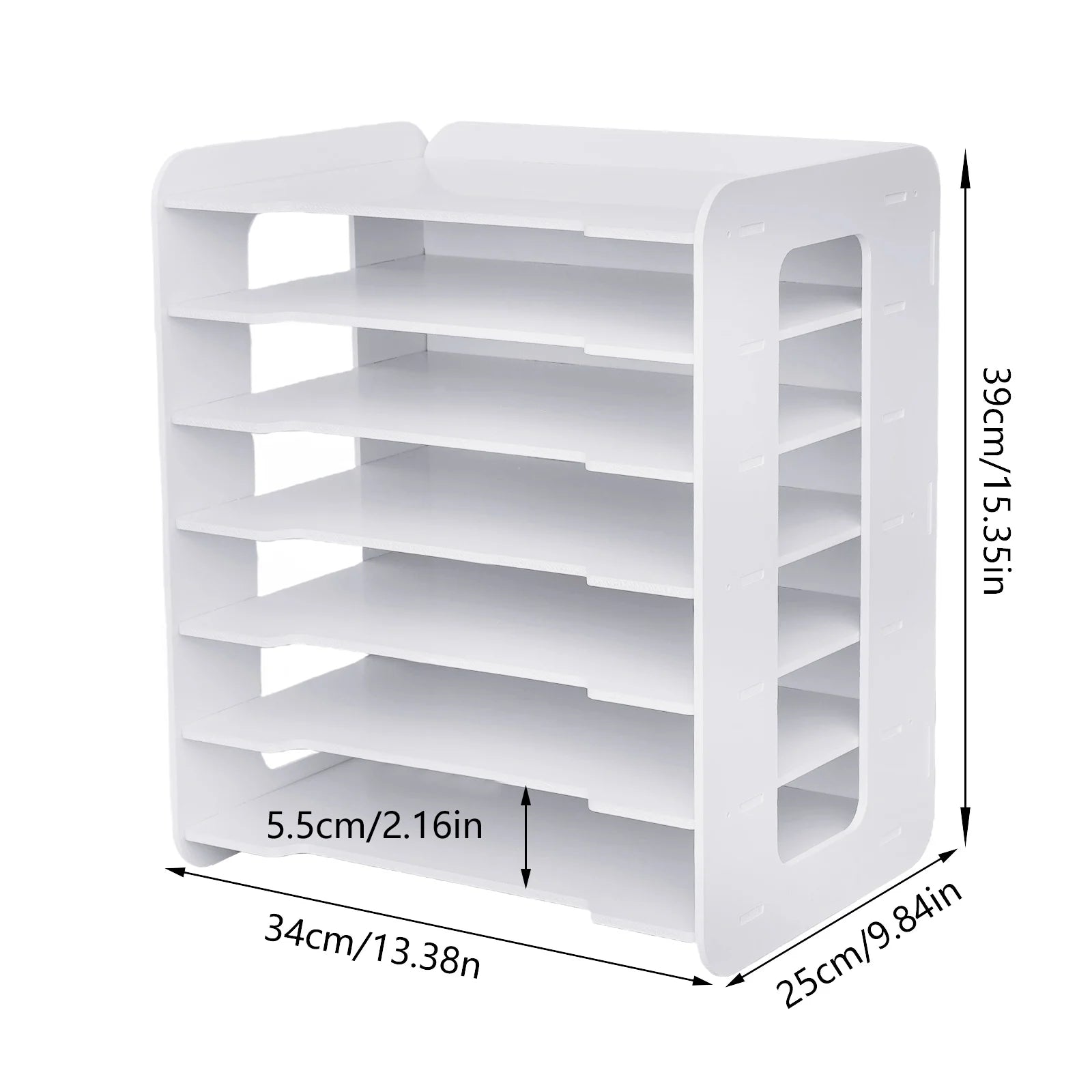 7-Layer File Organizer with PVC Material Easy Assembly Space-Saving Storage for Desk Ideal for Home Office and School