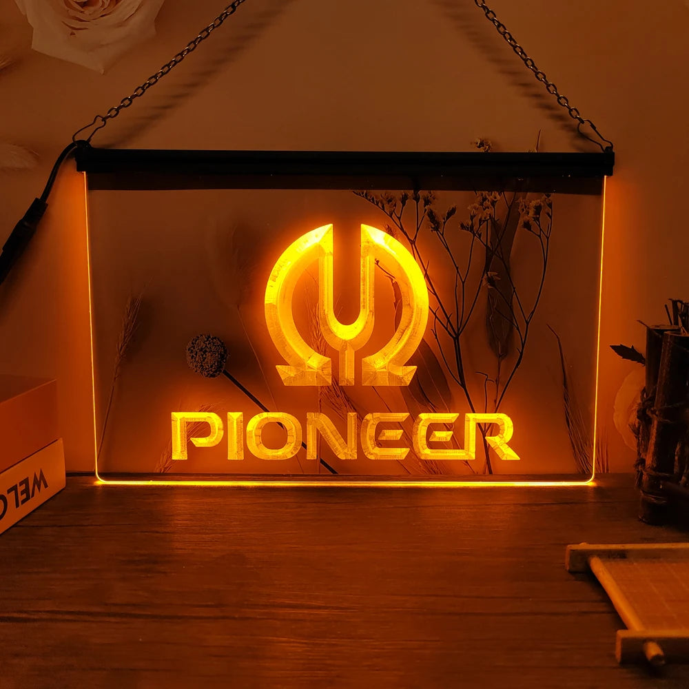 Pioneer Vu LED Neon Sign-3D Carving Wall Art for Home,Room,Bedroom,Office,Farmhouse Decor - Orange / UK-30x20cm