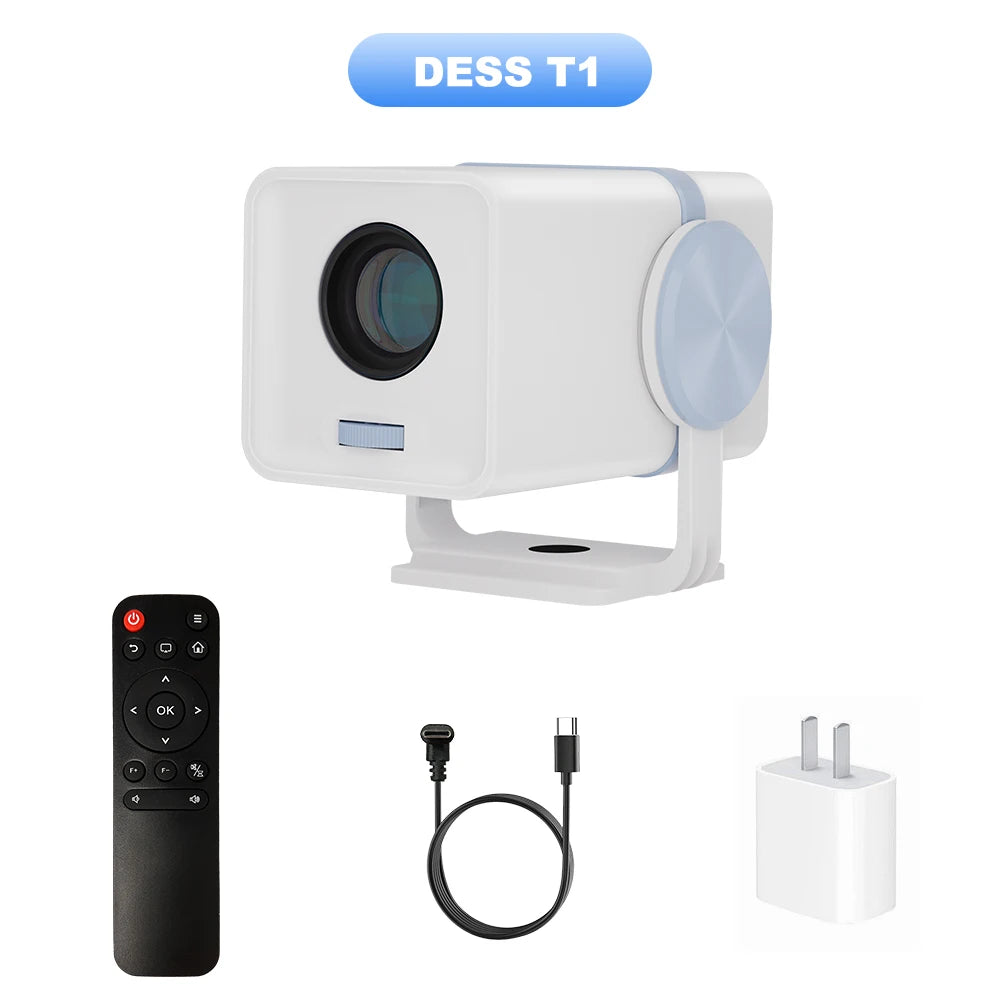 DESS 2025 new portable projector Android 13 HD quality projector dual WiFi6 mini home theater projector can be rotated