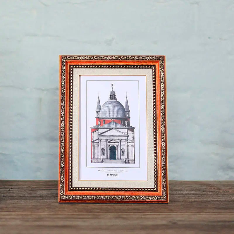 Court Retro Style Photo Frame Home Decoration Picture Frame Three-Dimensional Photo Frame New Office Desktop Ornament