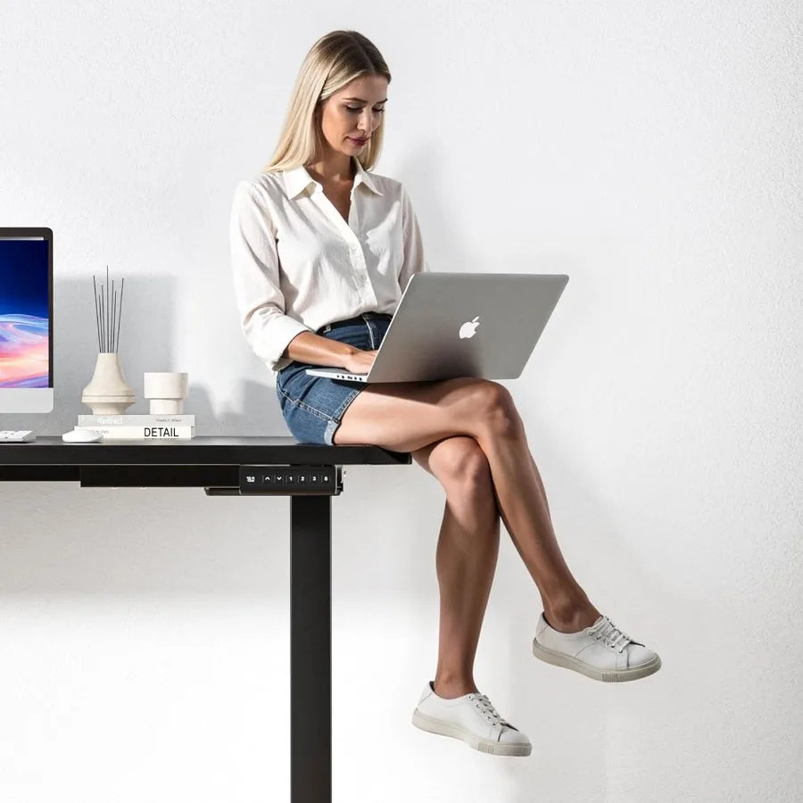 Dual Motor Electric Standing Desk Frame for 40 to 90 Table Tops 330lbs Weight Capacity Ergonomic Standing Height