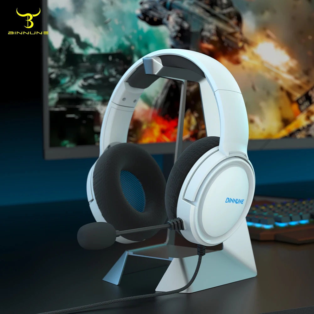 BINNUNE Gaming Headset with Mic for PS4 PS5 Xbox Series X|S Xbox One PC Switch Wired Gaming Headphones for Playstation