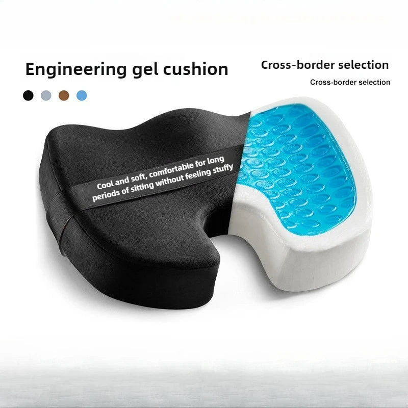 Gel Memory Foam Seat Cushion for Office Chair Car Orthopedic Hemorrhoid Pillow with Mesh Cover Tailbone Pain Relief &