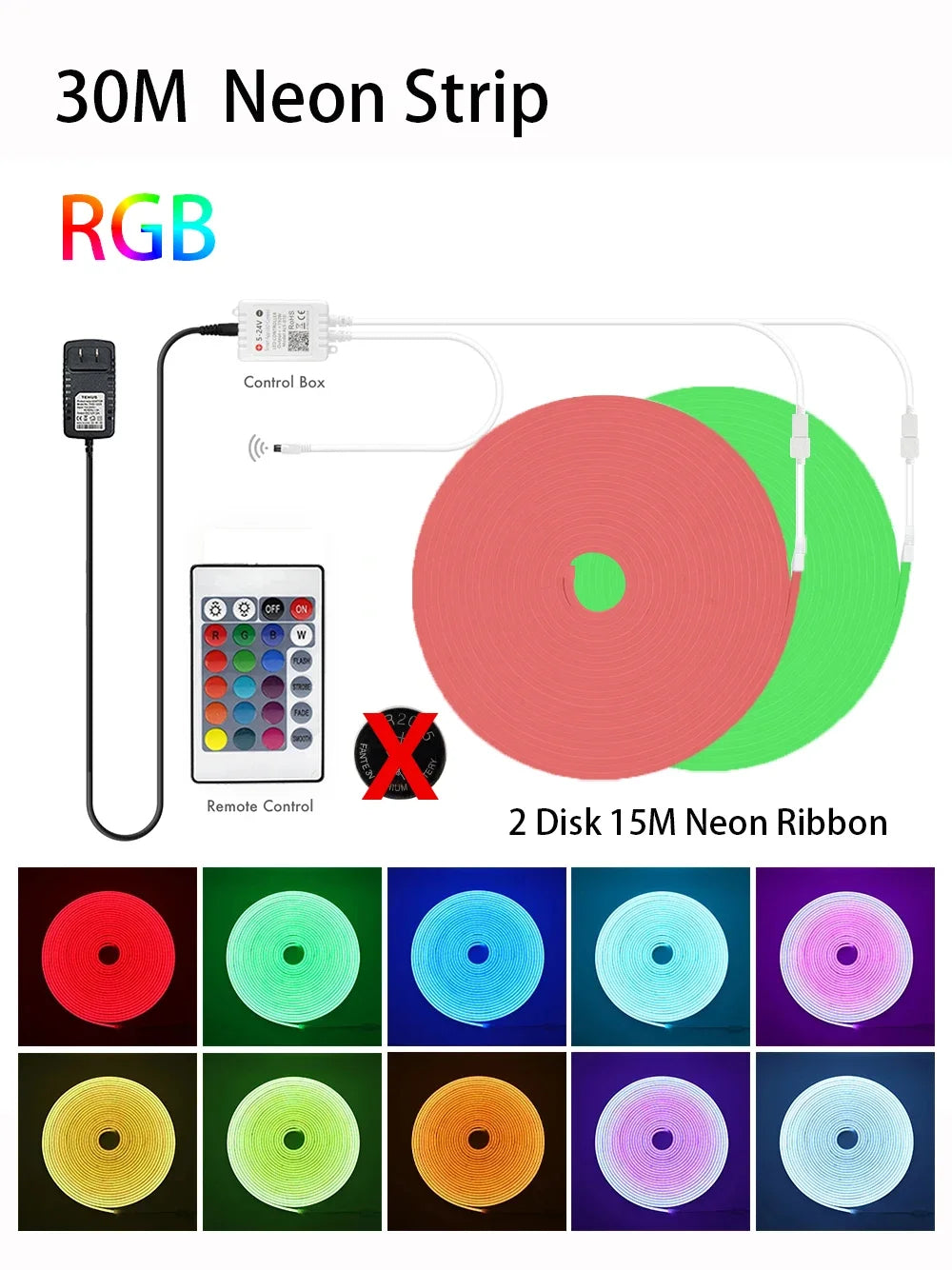 LED Neon Light Strip With Tuya Intelligent Control RGB Waterproof Neon Rope Light Suitable For Outdoor Decoration