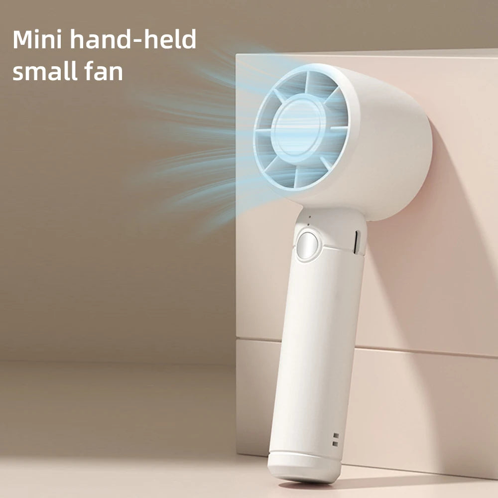 2025 USB Mini Fan Rechargeable Mini Fan Portable Handheld Cooling Fan for Office Travel outdoor camping - WHITE