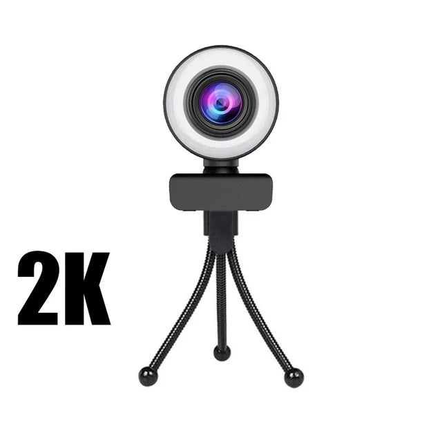 4K Webcam 2K Full HD Web Camera With Microphone LED Fill Light USB Web Cam Rotatable For PC Computer Laptop for Youtube