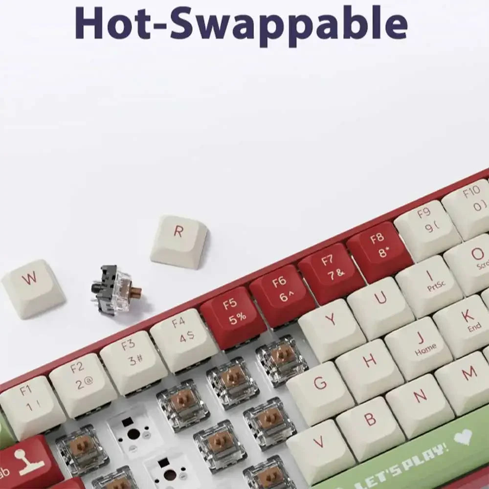 AJAZZ AK680 Mechanical Keyboard ABS Keycap 68 Keys Wired Wireless Bluetooth Gamer Keyboard Hot Swap Custom Gasket