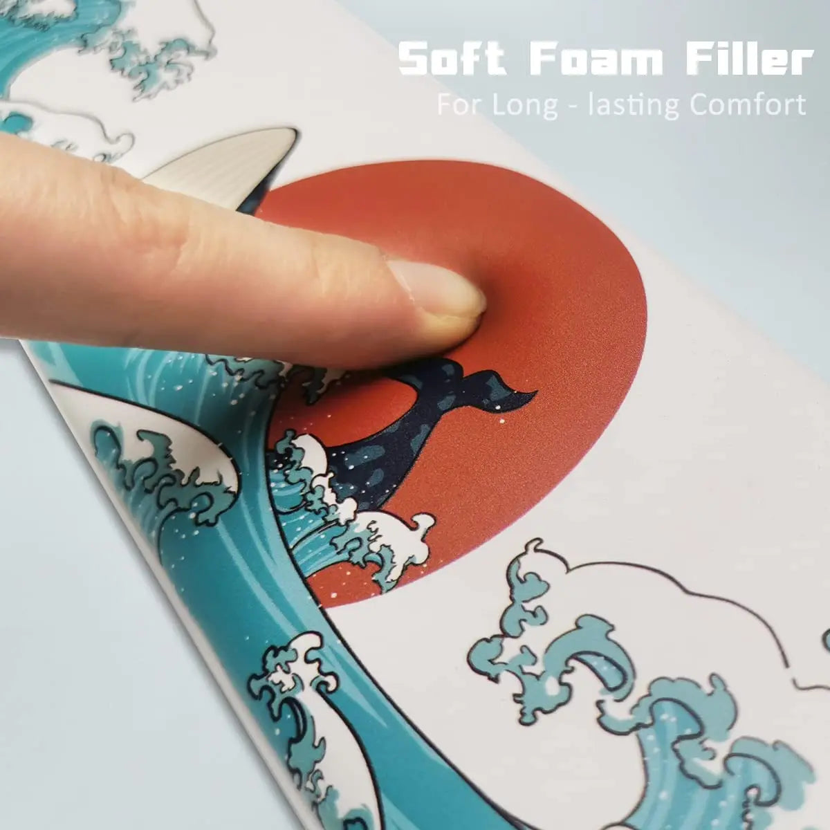 61 87 104 Mechanical Keyboard Wrist Rest Pad Coral Sea Ergonomic Soft Memory Foam Wrist Support with Anti-Slip Rubber