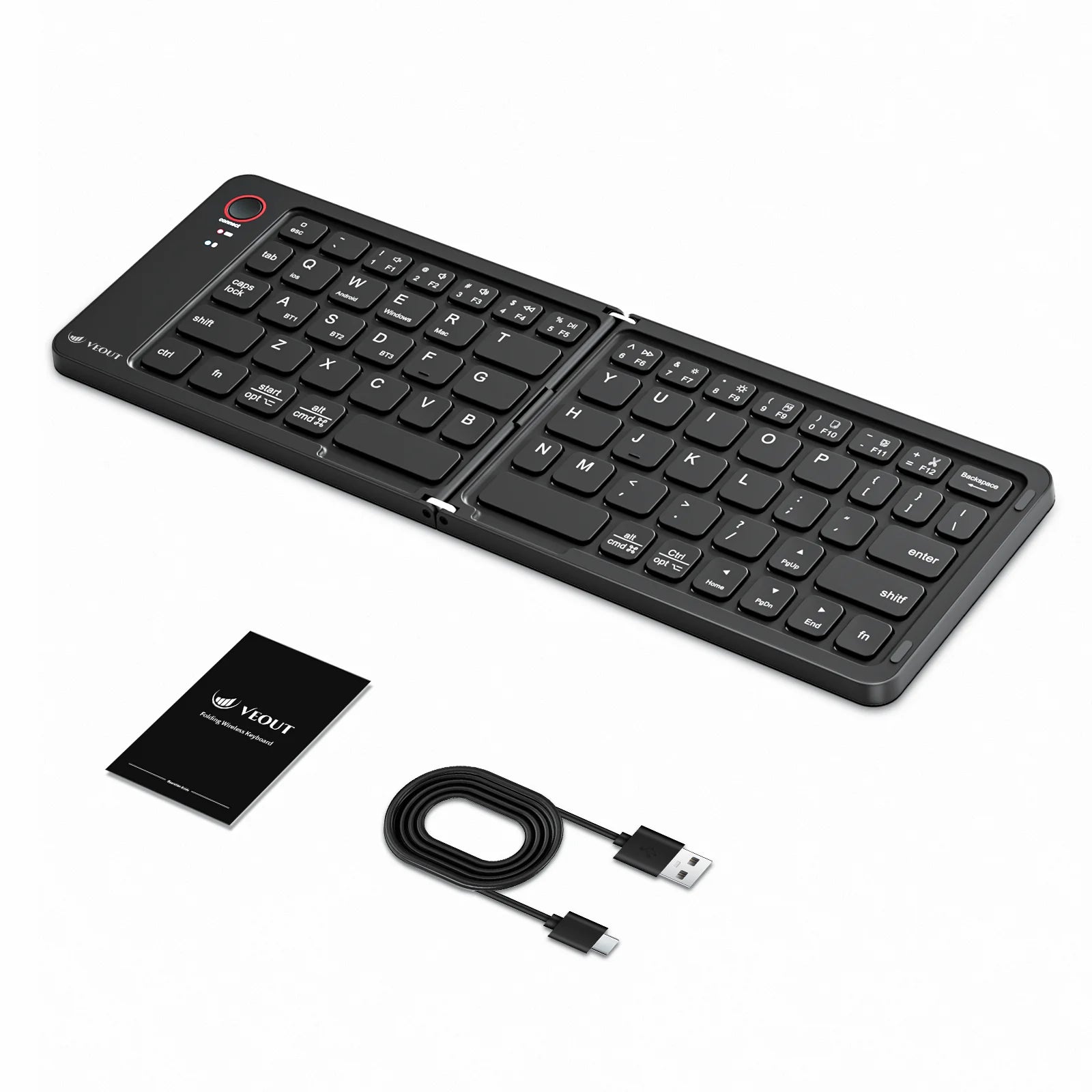 E4 Wireless VEOUT Folding Keyboard Black White Pink Purple Four Colors Optional Compact Wireless Keyboard for Mobile