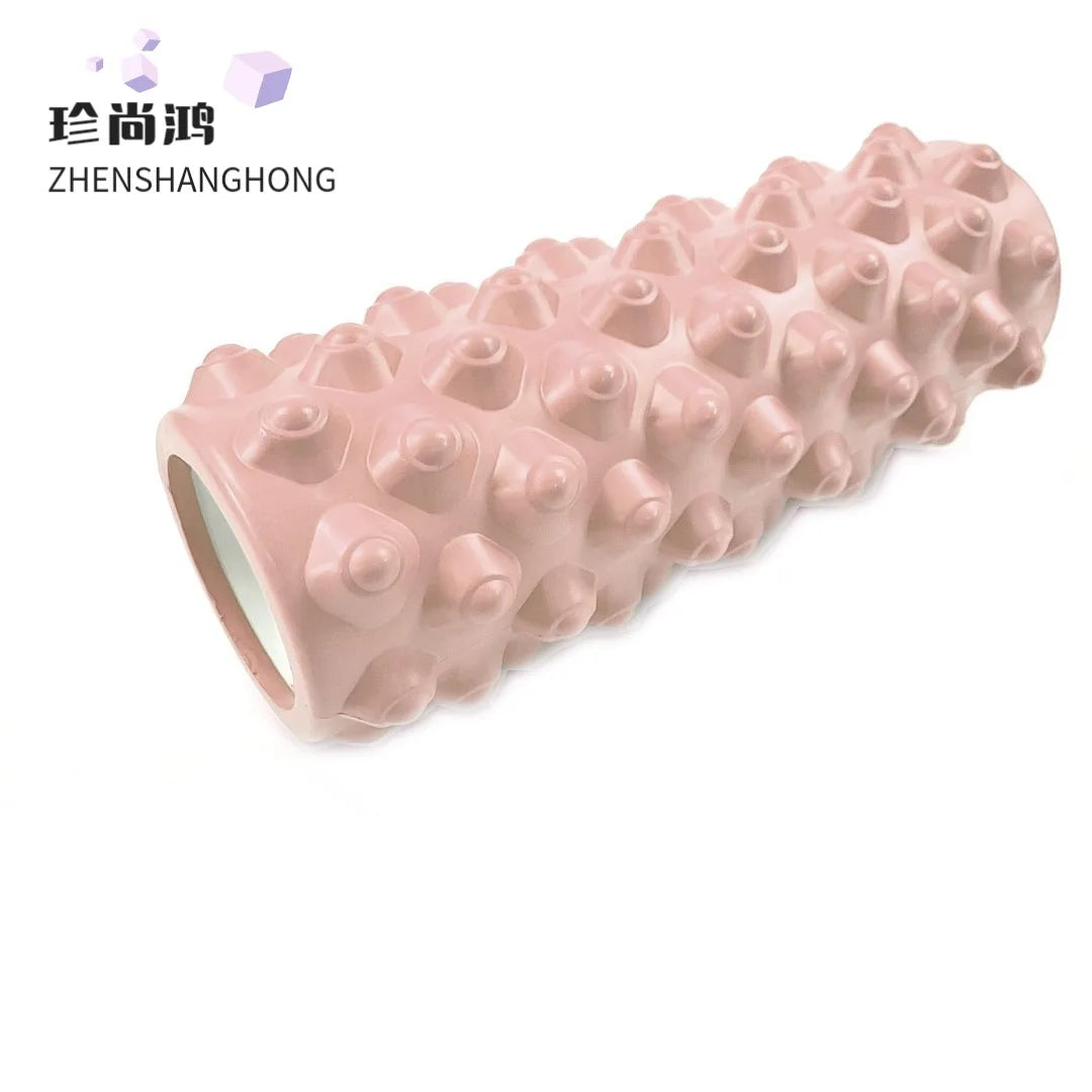EVA Foam Roller with Texture - Hollow Design for Muscle Recovery & Yoga - 33Cm pink. - Foam Roller