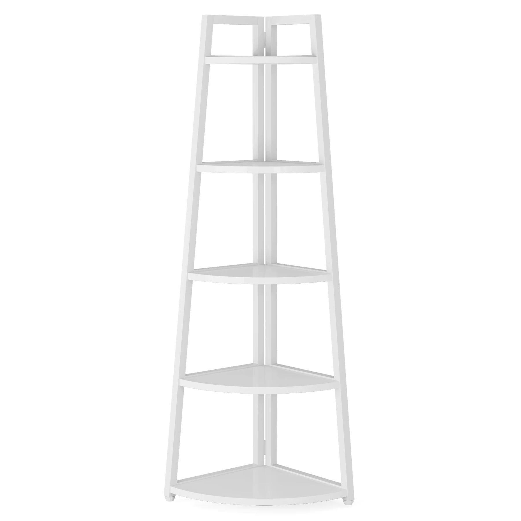 Tribesigns Bookcase Corner Book Shelf Rack Wood Bookshelf Storage Shelves - WHITE / United States